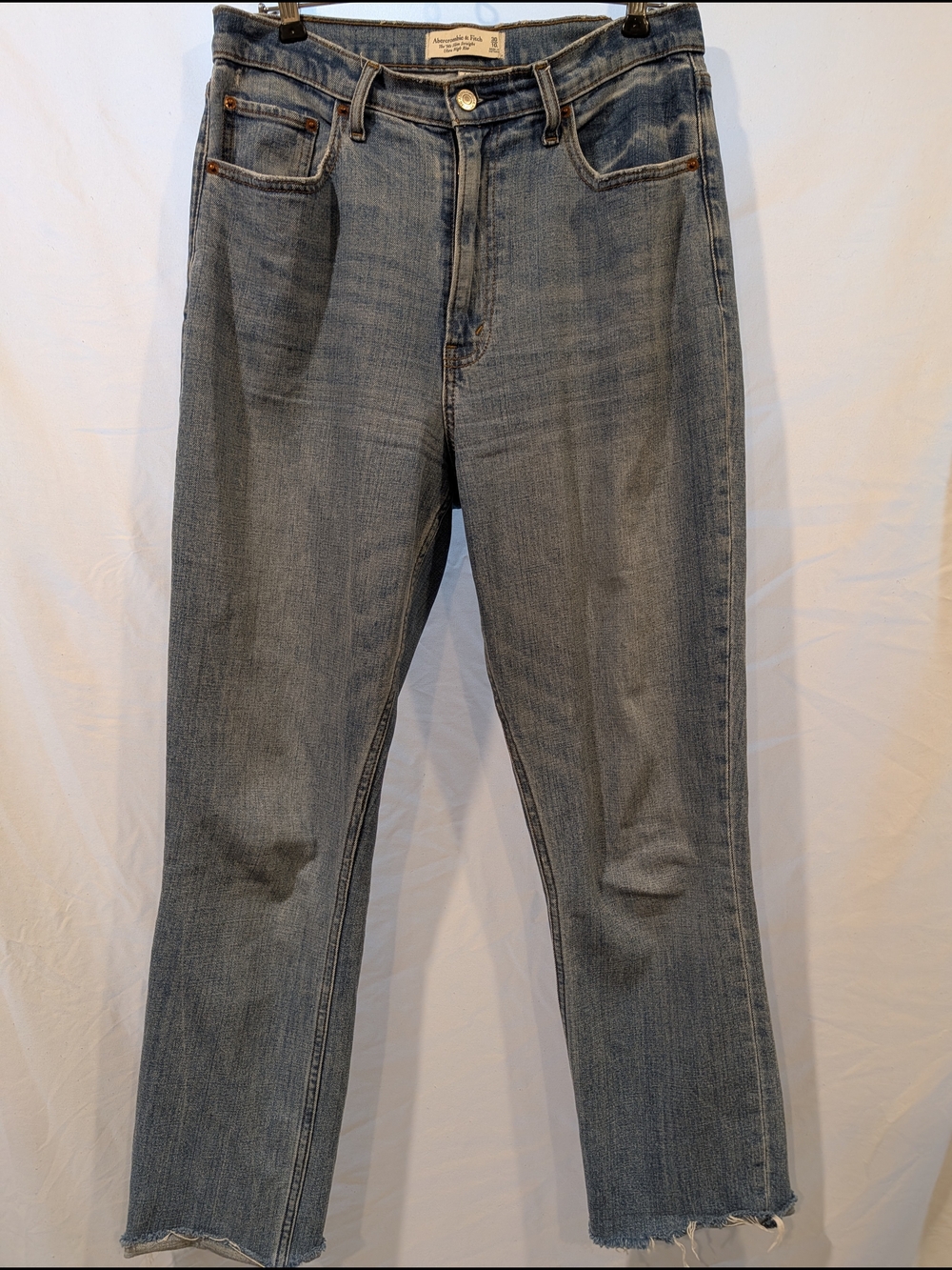 Abercrombie & Fitch The 90's Slim Straight Ultra High Rise Faded Blue